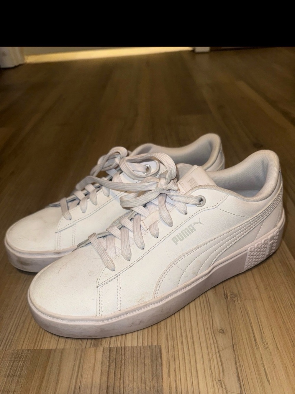 Puma White Low-Top Platform Sneakers